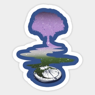 Genderqueer Tree LGBT Pride Flag Sticker